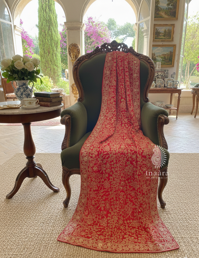 Embroidered Velvet Shawl-Black Floral (copy)