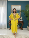 Hand Beaded Kaftan- Yellow