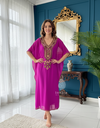 Hand Beaded Kaftan- Magenta