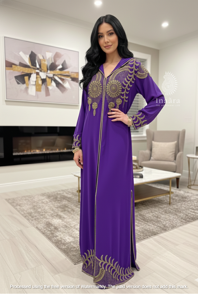 Hand Beaded Kaftan- Light Blue (copy)