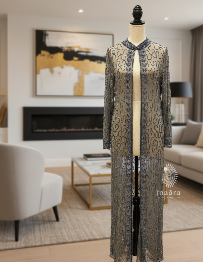 Layla Evening Coat- Grey