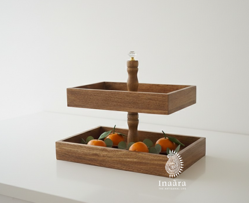 Handcrafted 2-Tier Wooden Serving Stand (copy)