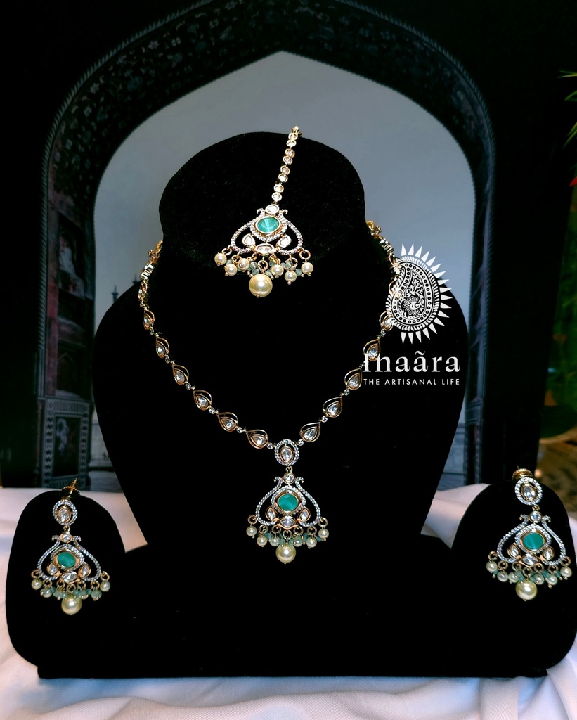 Pink Stone & Pearl Kundan Jewelry Set (copy)
