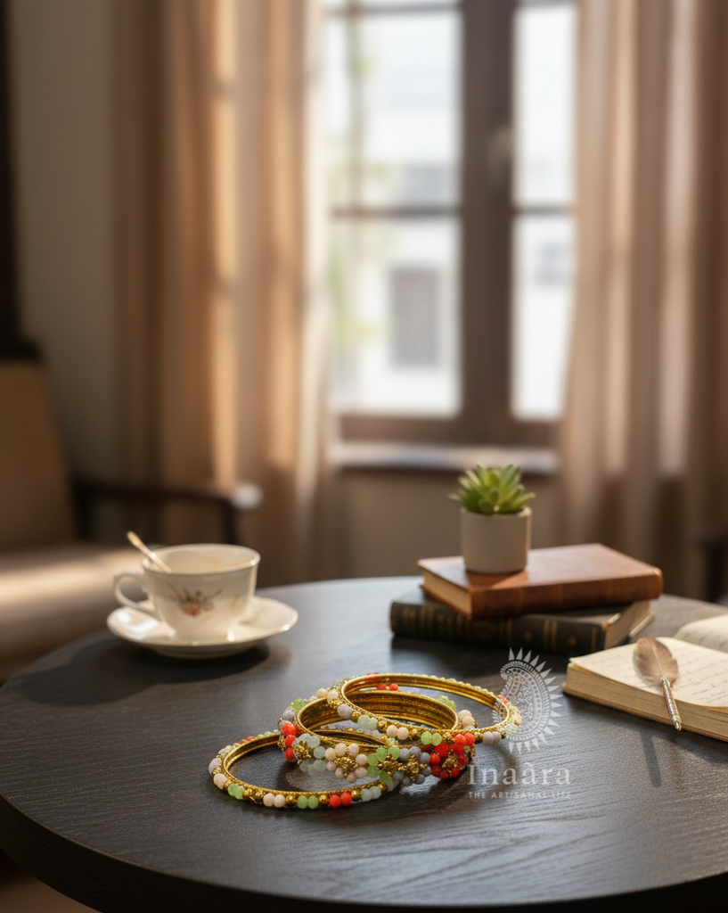 سوار أحجار كريمة مزهر / 3 قطع