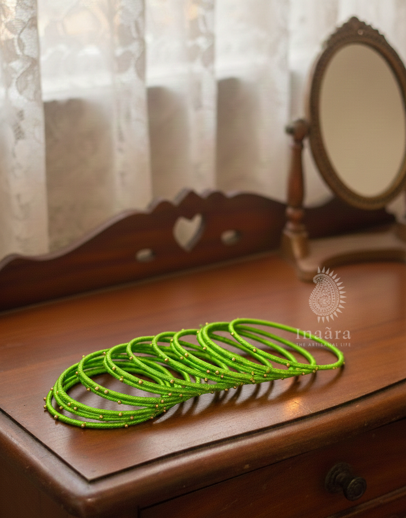 Thread Bangle Green/12pcs