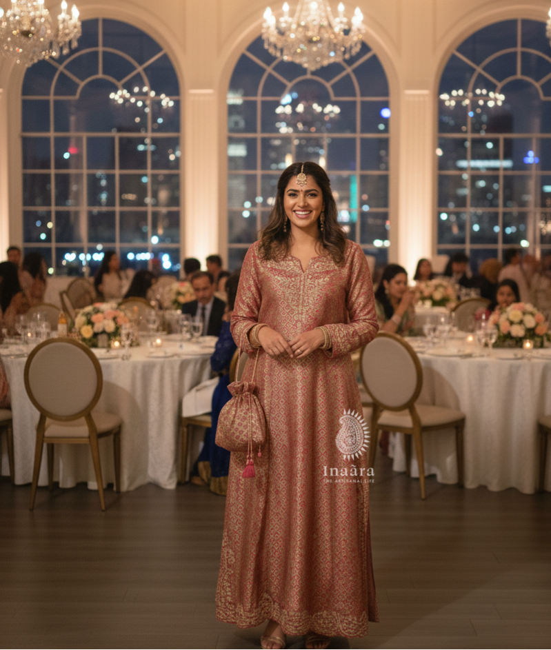 Kurta with Potli Bag-Golden (copy)