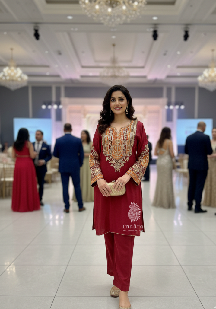 Kurta with Potli Bag-Red (copy)