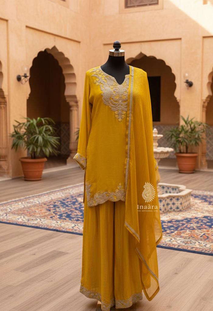 Mustard Kurta Set w/Potli Bag (copy)