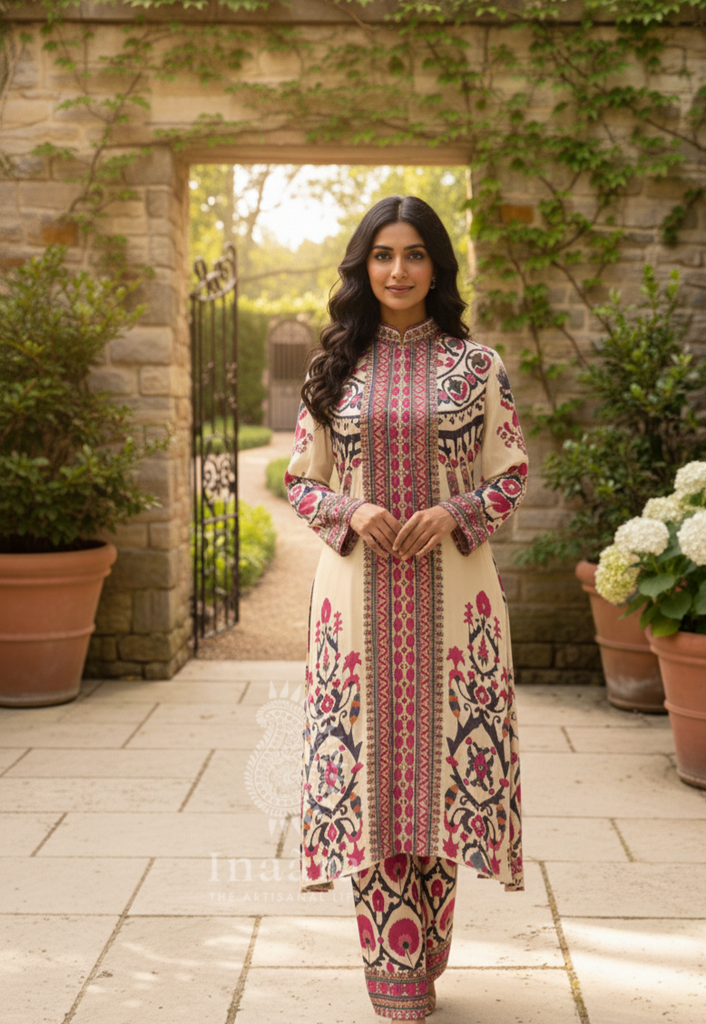 Printed Co-Ord Set-Cream