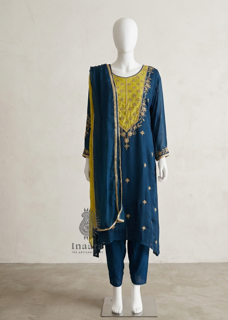 Kurta Set-Navy Blue