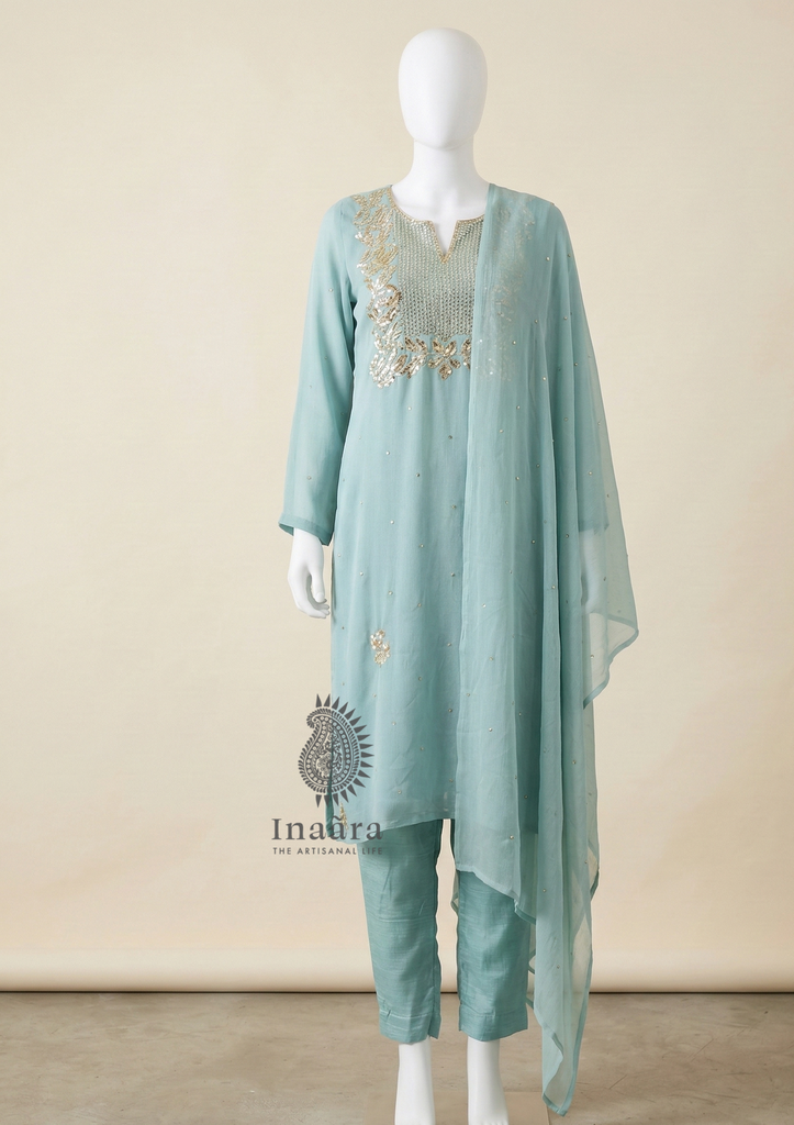Mukesh Suit 3pc-Baby Blue