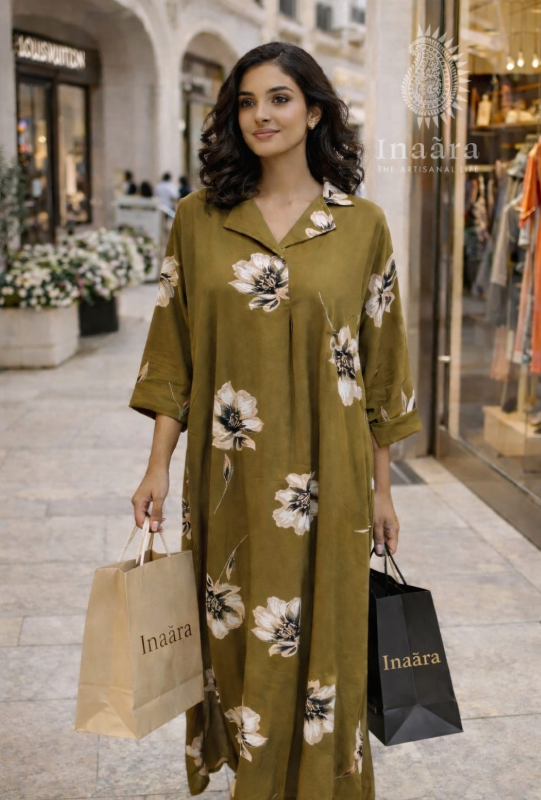 Tooba Dress-Floral Green