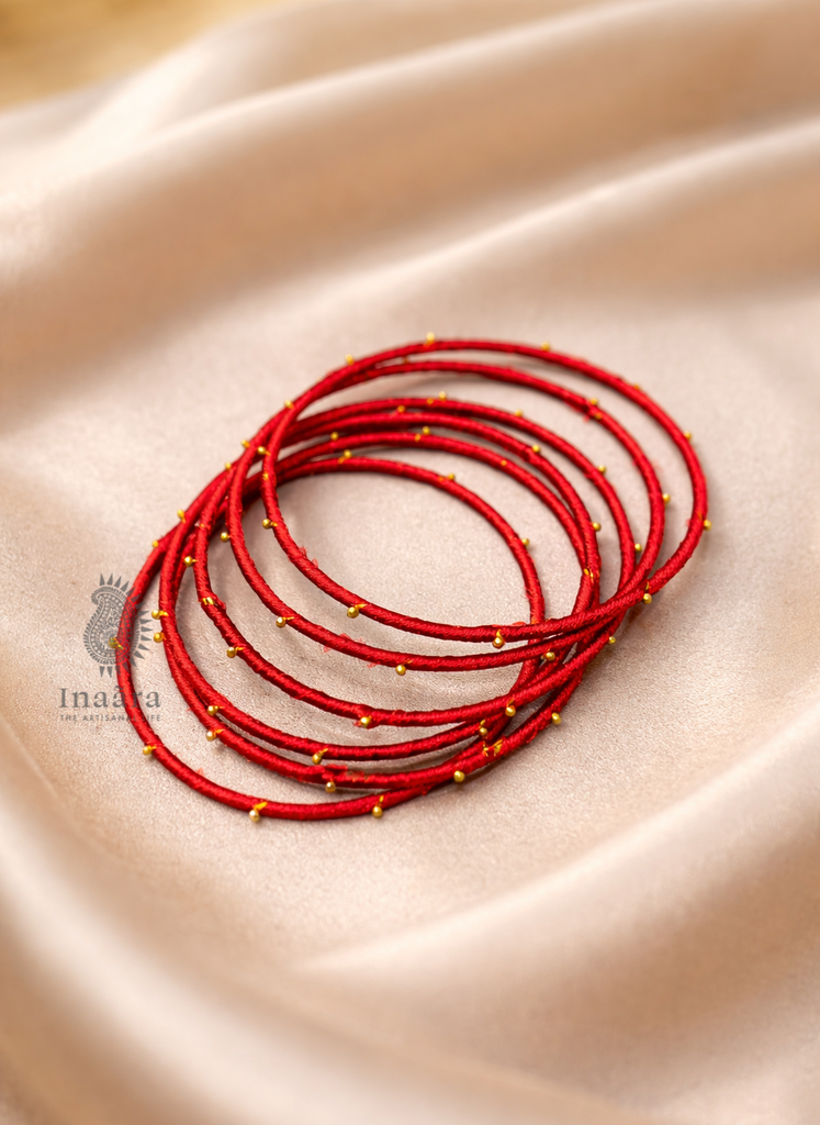 Thread Bangle Maroon/6pcs