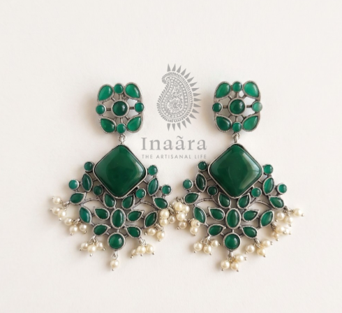 Green Kundan Earrings