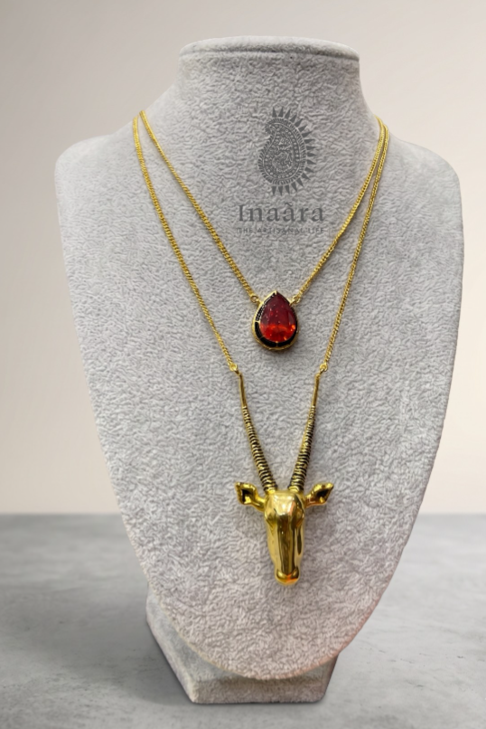 Al- Maha Layered Necklace- Red