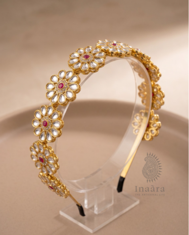 Handmade Kundan Headband Flower