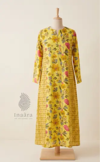 Gulbagh Block-Print Maxi - Yellow