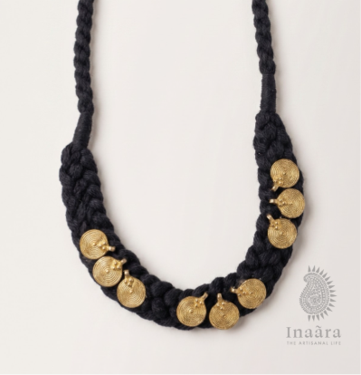 Tribal Coin Braided Neckpiece