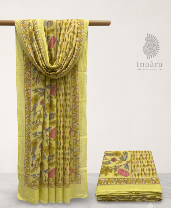 Kalamkari Scarf- Yellow 