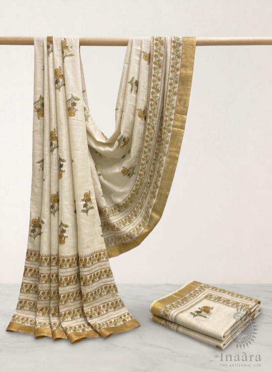 Kalamkari Scarf- Off White