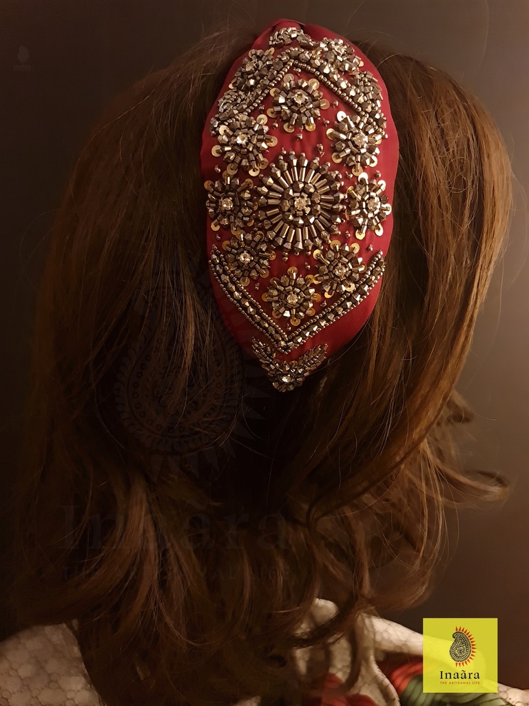 Baroque hand embroidered hairbands