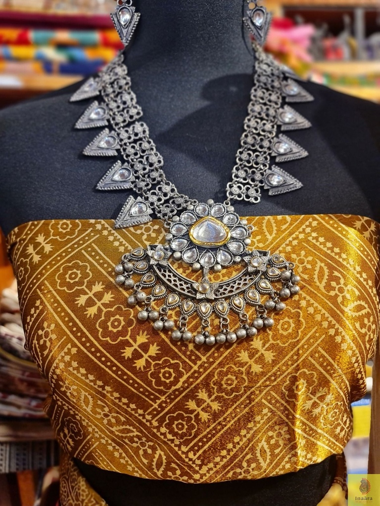 Oxidised Metal Chandni Neckpiece