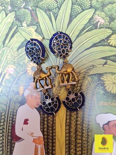 Silver tone brass earrings