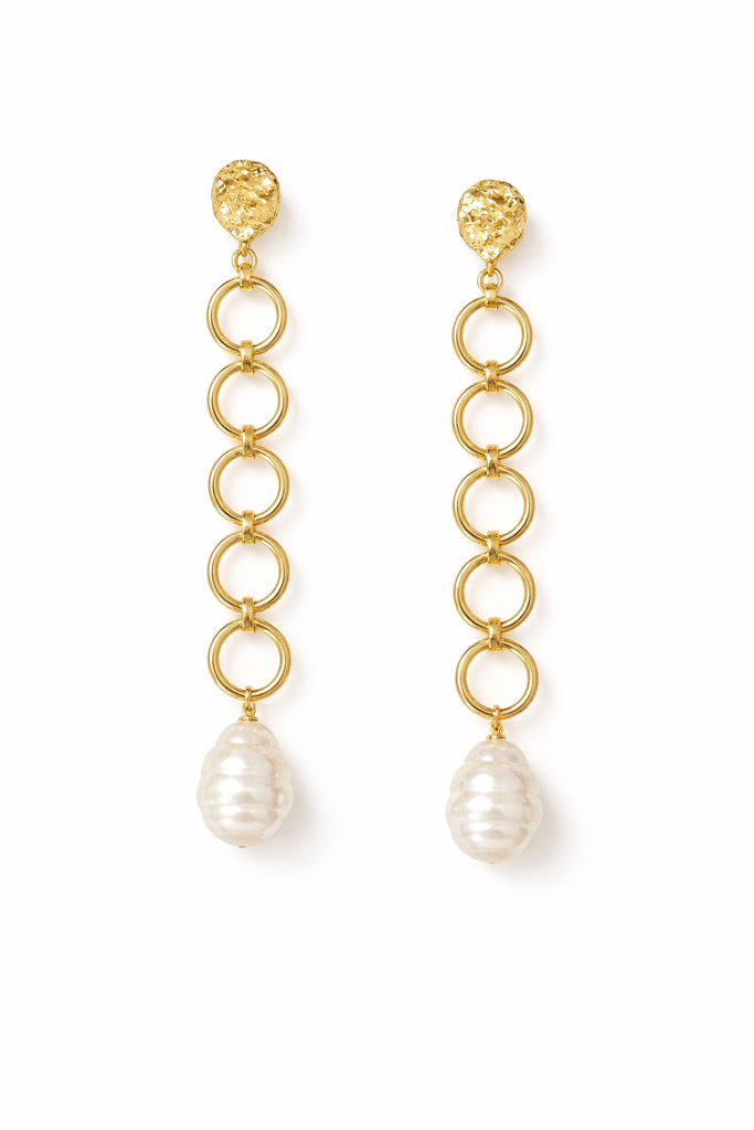 Baroque pearl dangler earrings