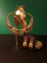 Vintage Polki Bib Necklace with Jhumkas