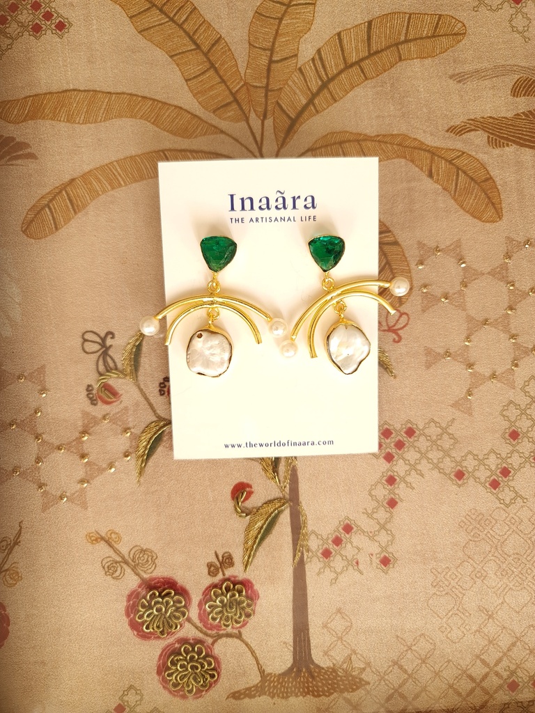 Raw Stone Handcrafted Earrings