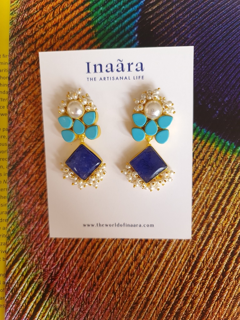 Raw Stone Handcrafted Earrings