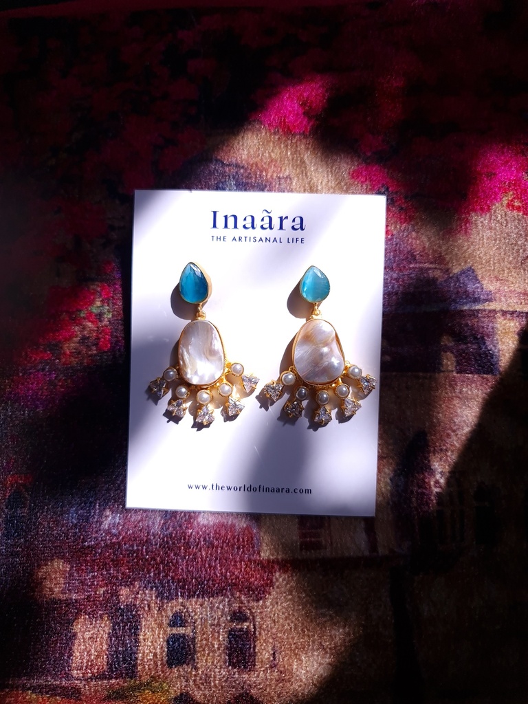 Raw Stone Handcrafted Earrings