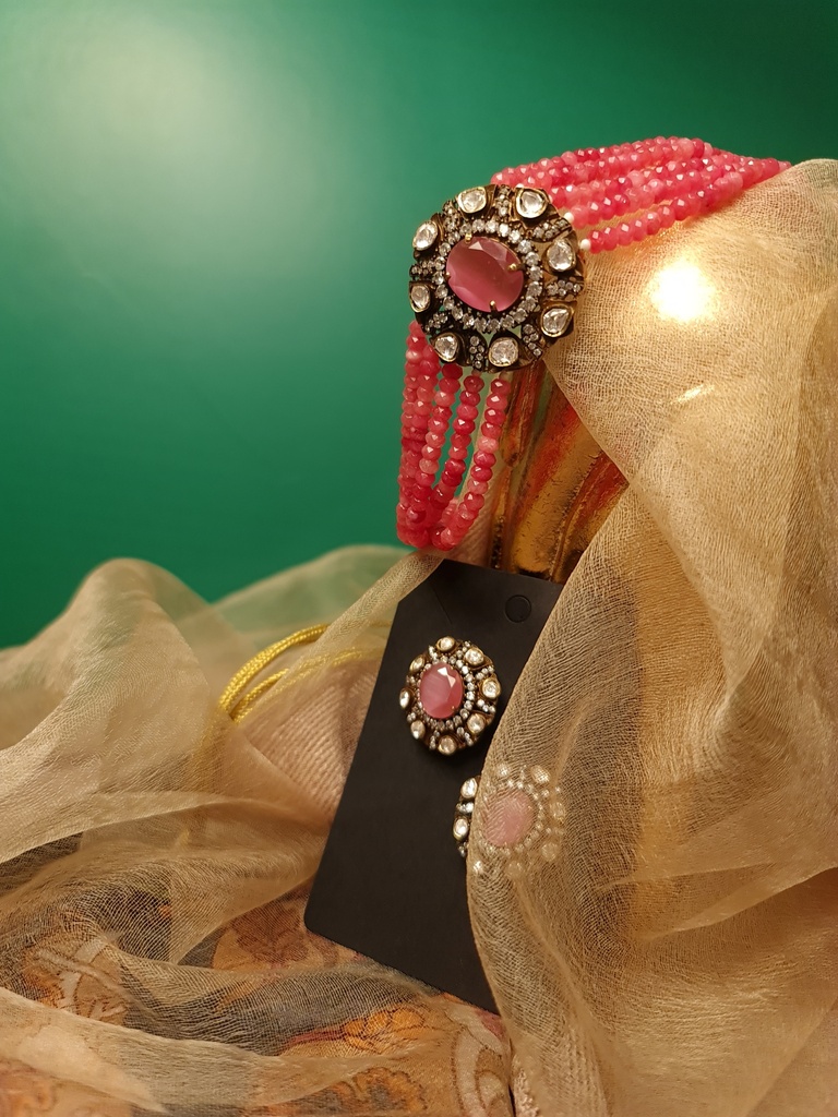 Pink Tourmaline Victorian Choker Set