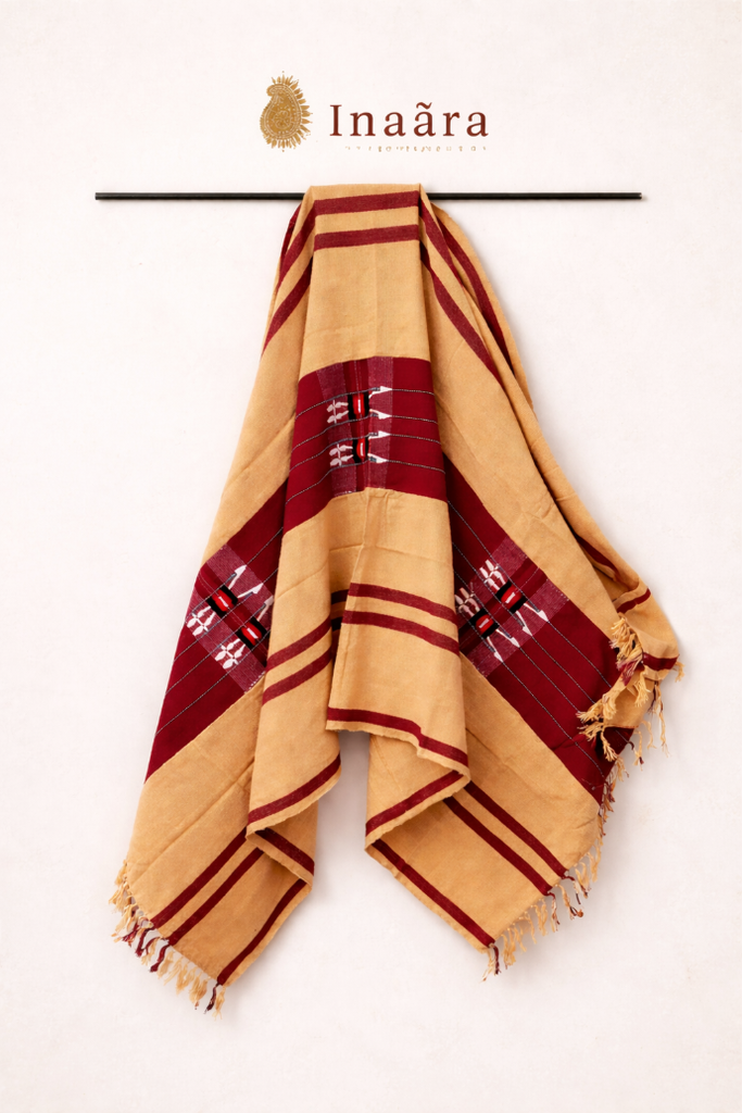 Naga Shawl-Maroon/Beige