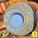 Candle Holder Chand Taara-L.Blue/Gold