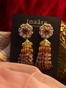 Peachy Pink Kundan Jhumkas