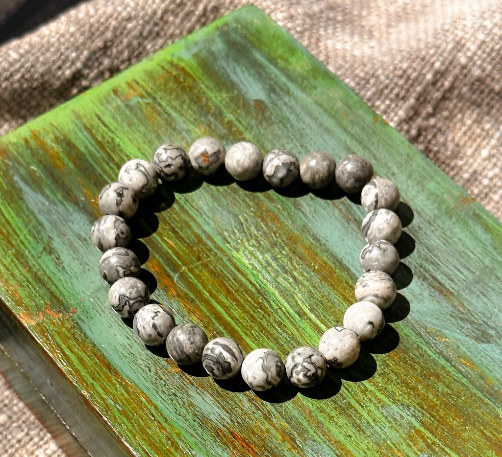 Bead Bracelets- Grey Jasper