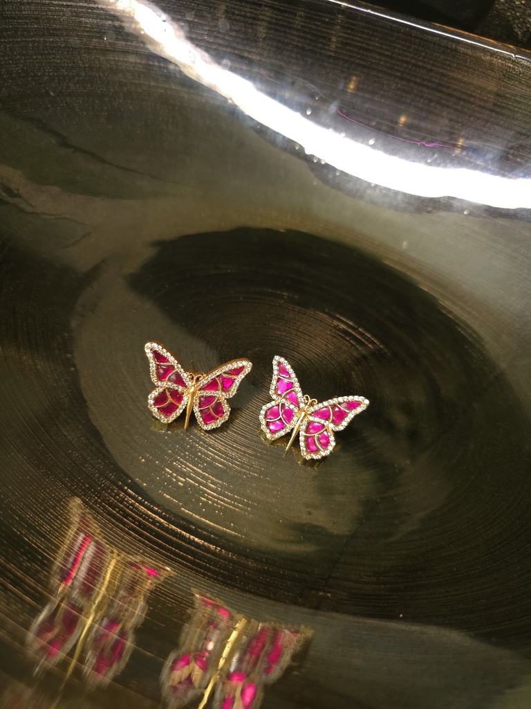 Titli Studs - Fuschia