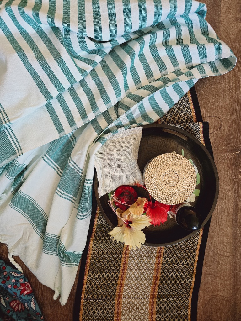 Vanam Handwoven Towel- Green