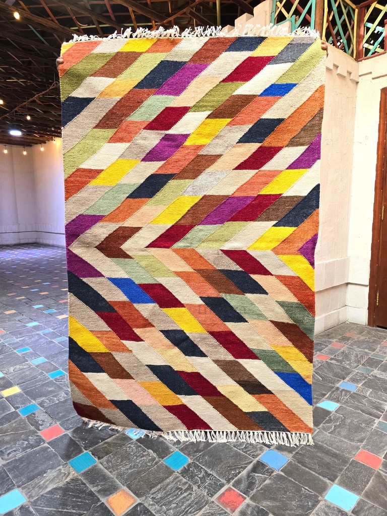 Candy Cane Handwoven Dhurrie