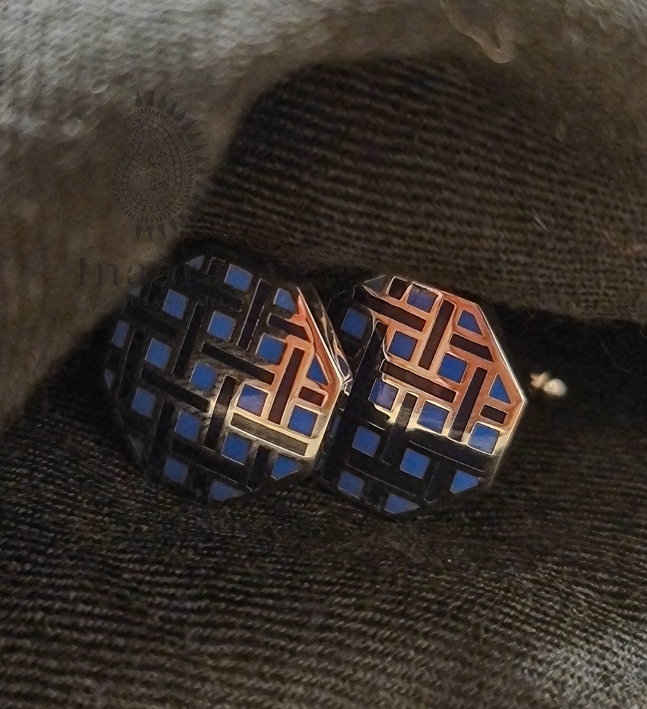 Octa Blue & Silver Cufflinks