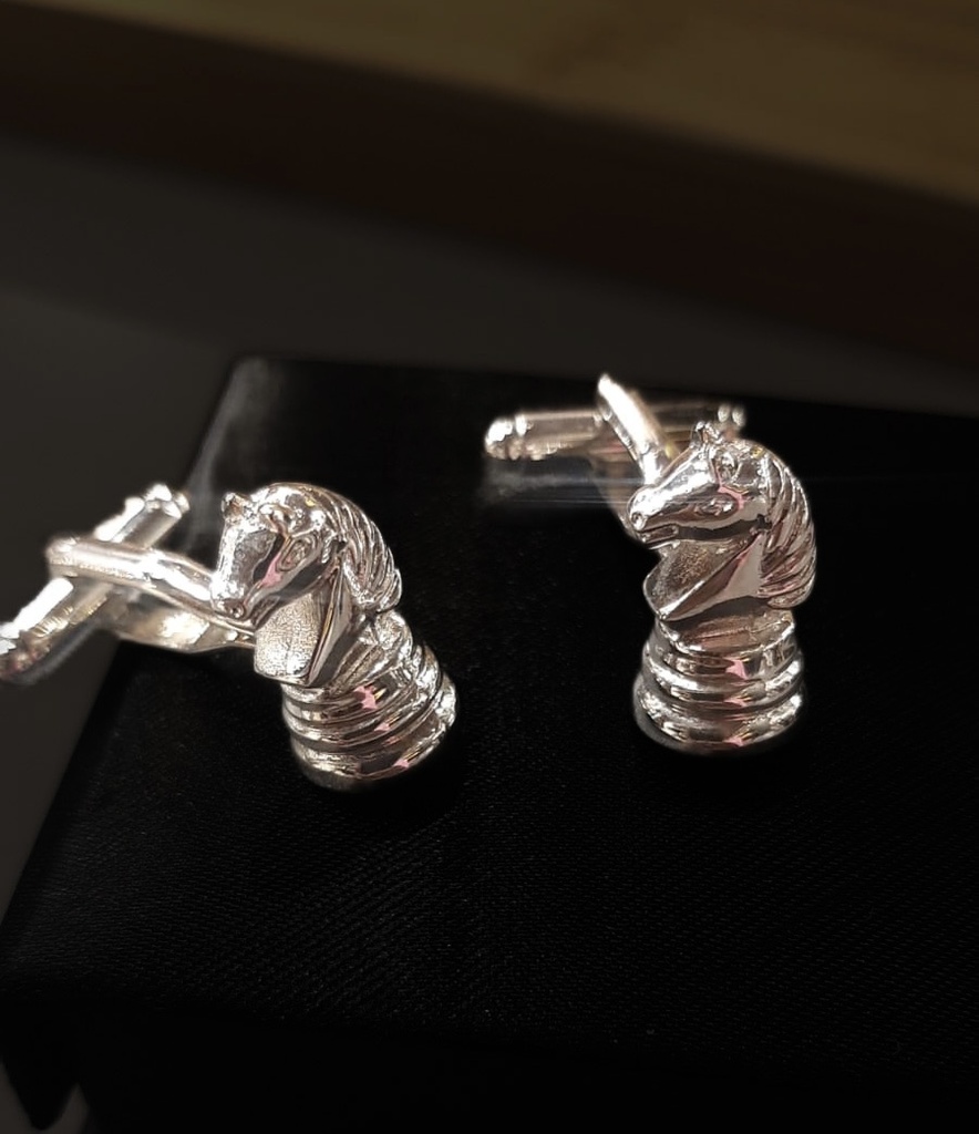 Knight Silver Cufflinks