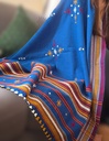 Bhujodi Shawl Chomki Border (Teal)