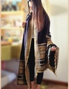 Bhujodi Shawl Double Chomki Border (Black)