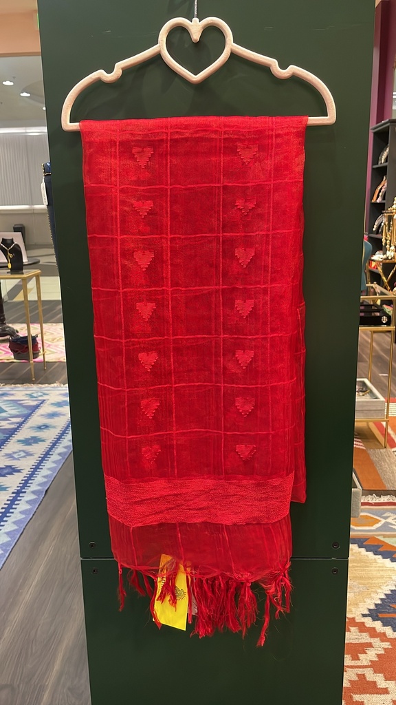 Chanderi Silk Dupatta- Red