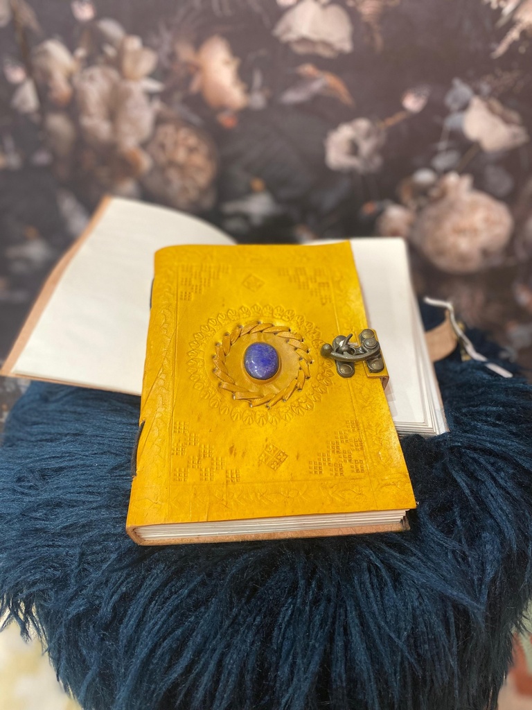 Handmade Journal Leather-Yellow/M