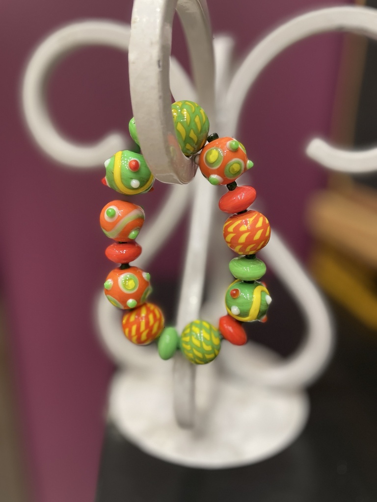 Glass painted bracelet- black and white (copy)