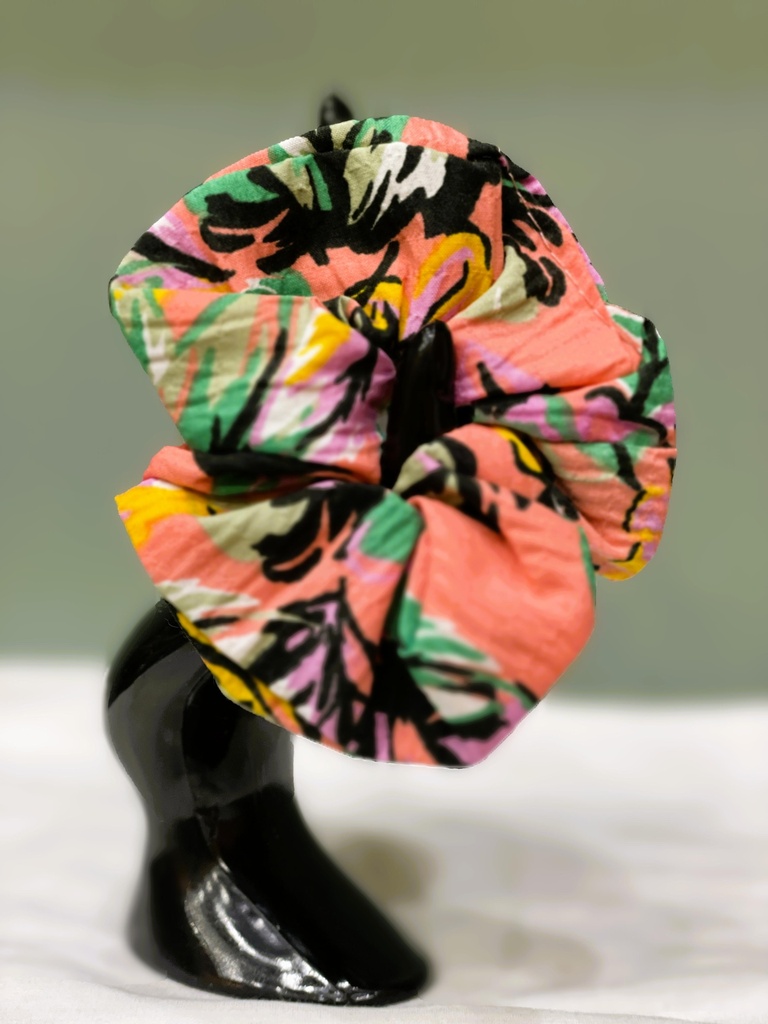 Scrunchie silk fabric- blue with yellow (copy)