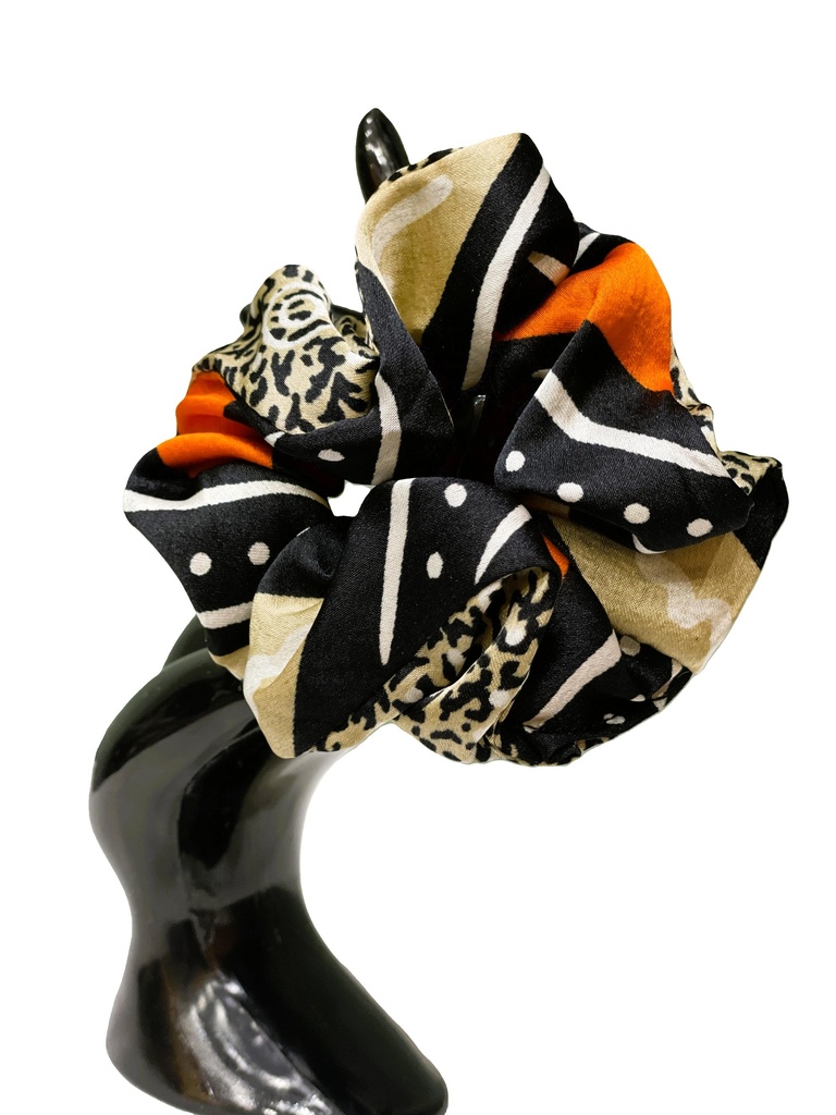 Scrunchie silk fabric- purple and orange (copy)
