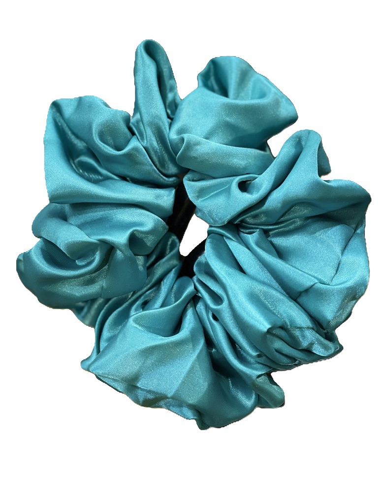 Scrunchie silk fabric-big, sapphire blue
